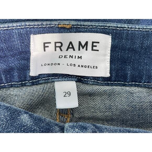 Frame Jeans Size 29 Crop Mini Boot High Rise Cuffed Hem Festival Hippie Summer - Picture 8 of 10